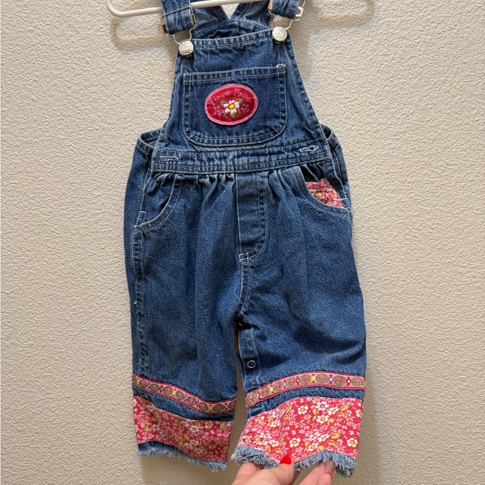 Vintage Floral Denim Overalls